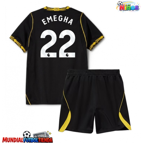 Camiseta Chelsea Emmanuel Emegha #22 Segunda Equipación Replica 2026-27 para niños mangas cortas (+ Pantalones cortos)